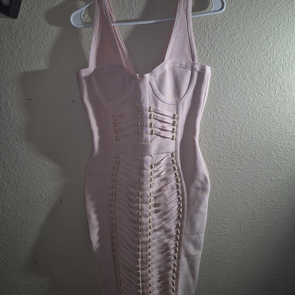 Chic Pink Bandage Mini Dress